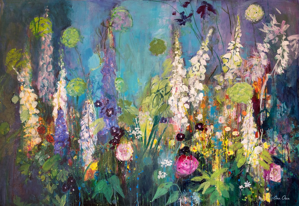 Darkening Garden, Chelsea, 2019 (akryl) av Ann Oram