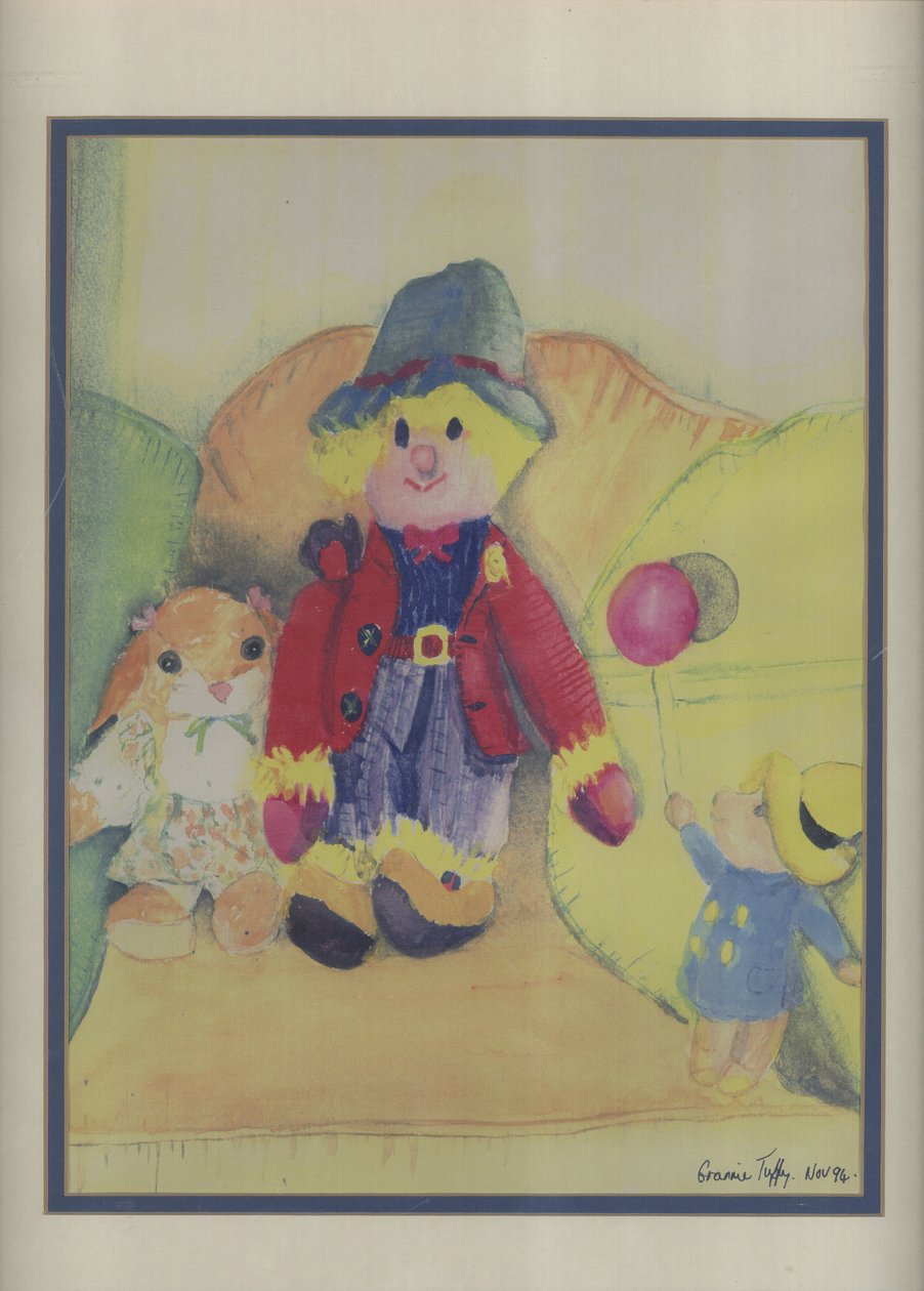 Granny Tuffys Toys, 1994 (wc på papir) av Ann Robson