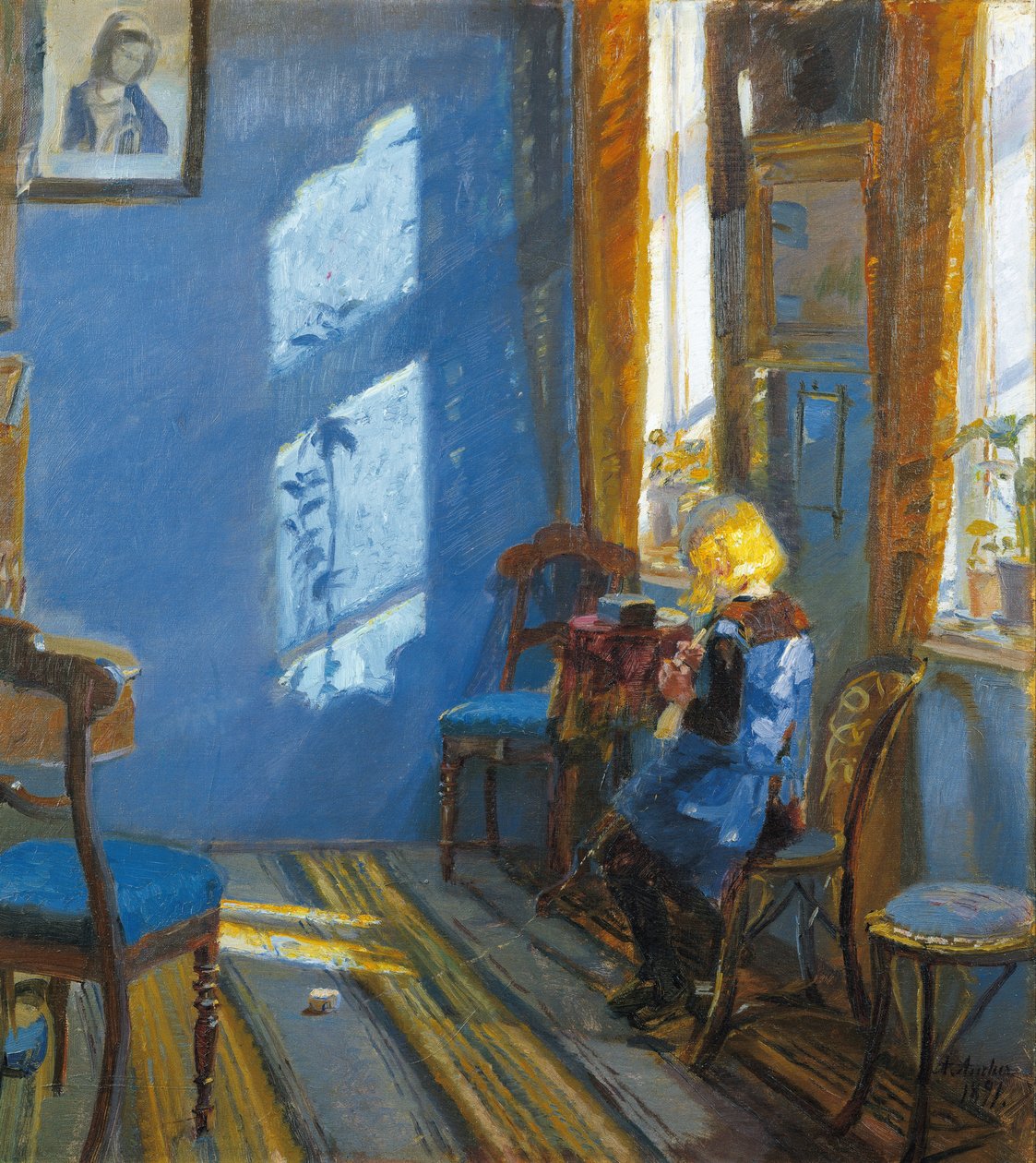 Sollys i det blå rommet av Anna Ancher