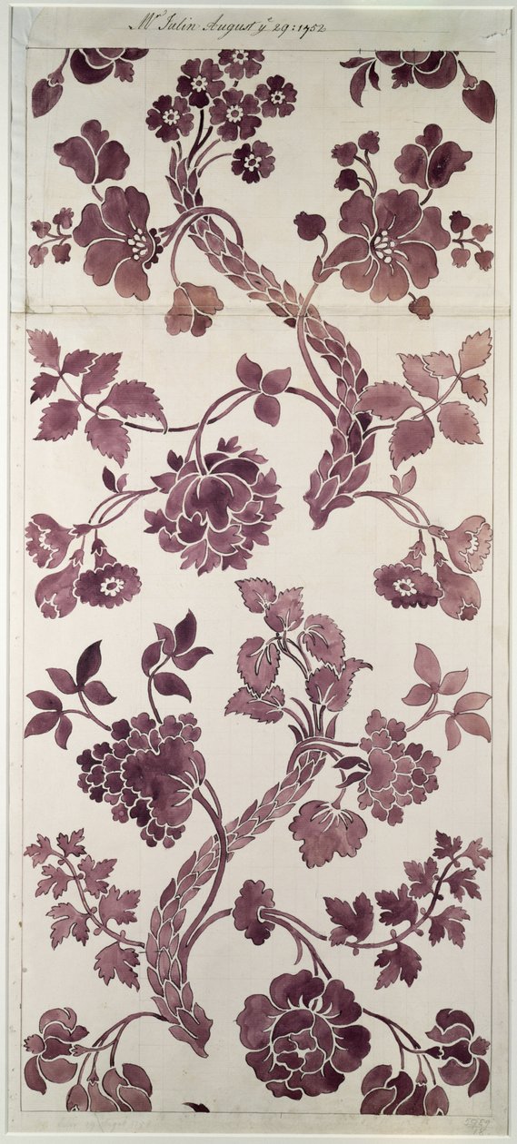 Design for en silkedamask, 1752 av Anna Maria Garthwaite
