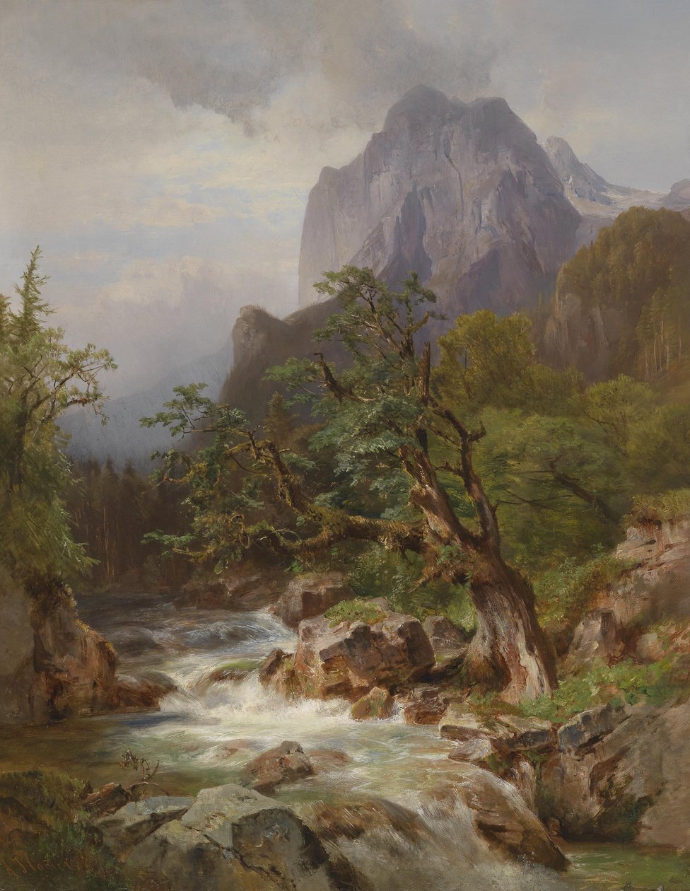 Skogsdel med Hintersee i Baiern av Anna Plommer