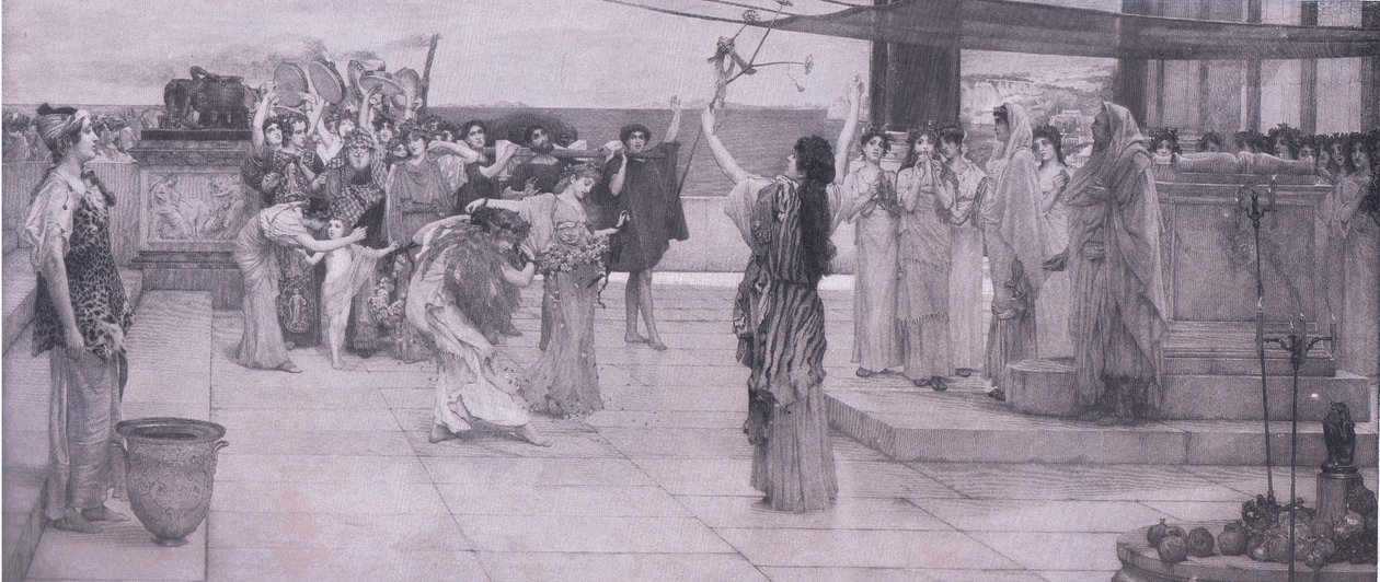 En dedikasjon til Bacchus, Bibbys Annual, 1916-1917 av Anna after Alma Tadema