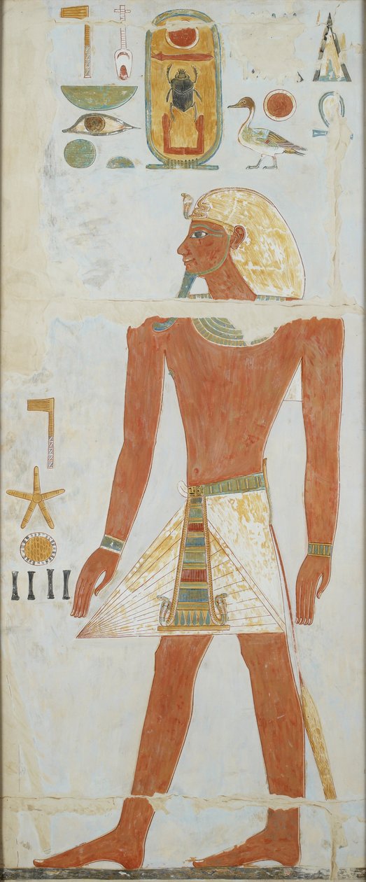 Kopi av veggmaleri, Deir el Bahri Great Temple, Chapel of Anubis, 1900-tallet av Anna