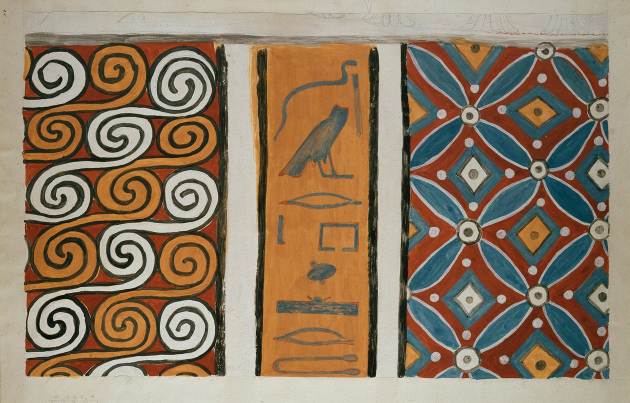 Kopi av veggmaleri fra privat grav 82 til Amenemhet, Theben I, 1, 163-167, 1900-tallet av Anna