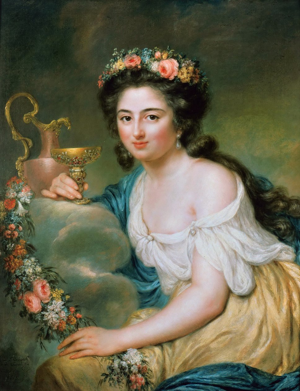 Portrett av Henriette Herz, født De Lemos 1764-1847 som Hebe, 1778. av Anna Dorothea Therbusch