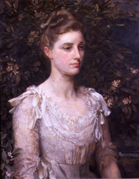 Portrett av Cecilia Farrer (olje på lerret) av Anna Lea Merritt