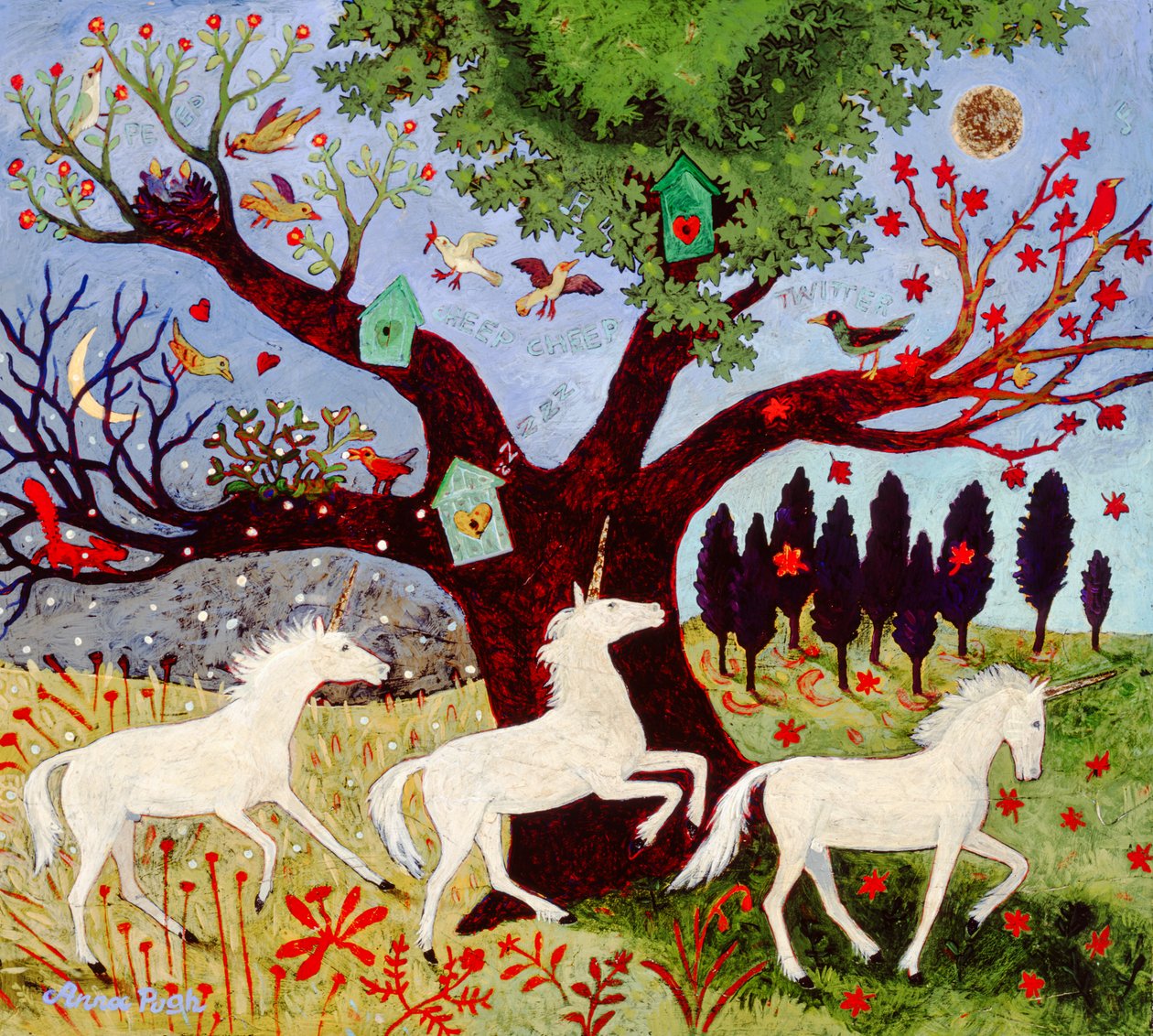 3 enhjørninger per tre av Anna Pugh