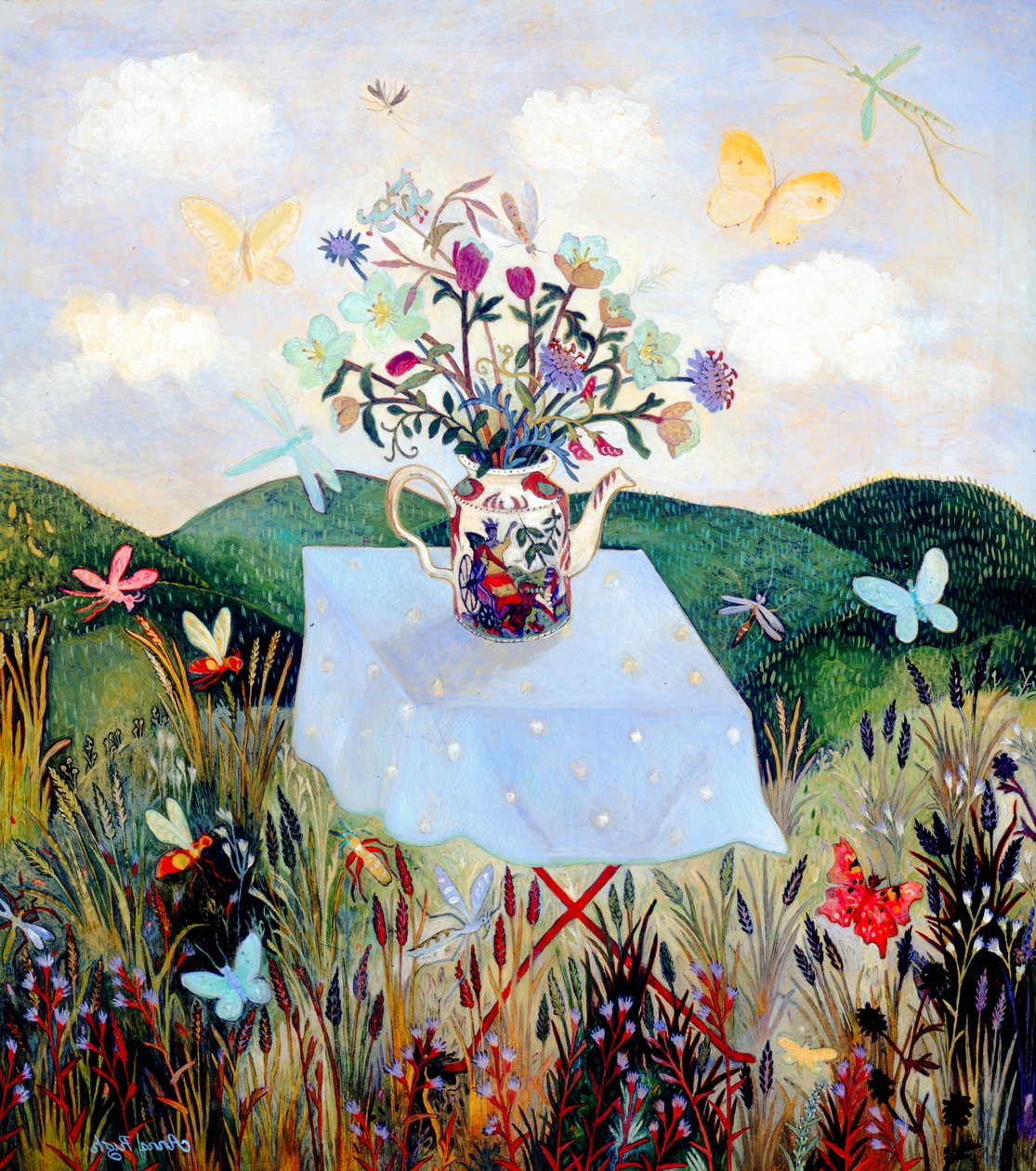 Insekter og sommerfugler, 2003 (akryl) av Anna Pugh