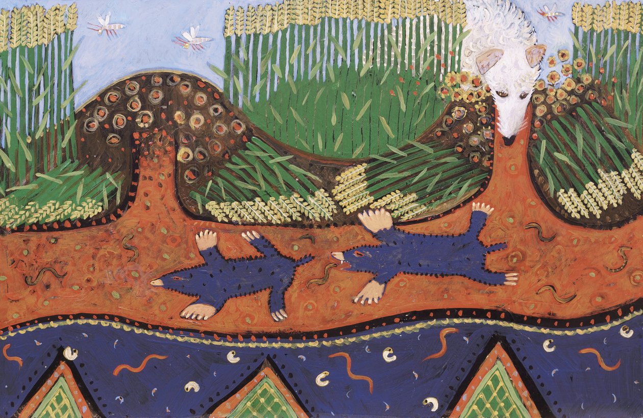 Muldvarp på åsen 2, 2016 (akryl) av Anna Pugh