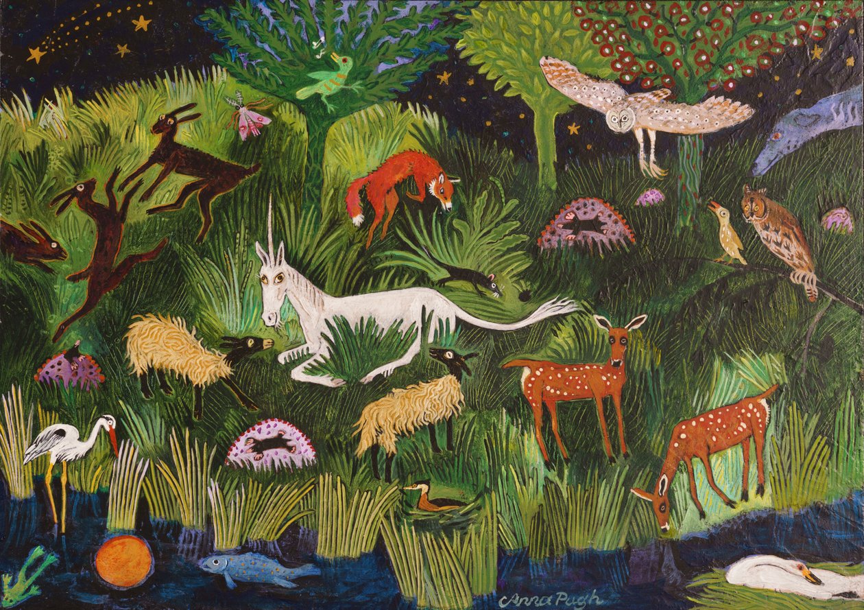 Natteliv, 2018 (akryl) av Anna Pugh