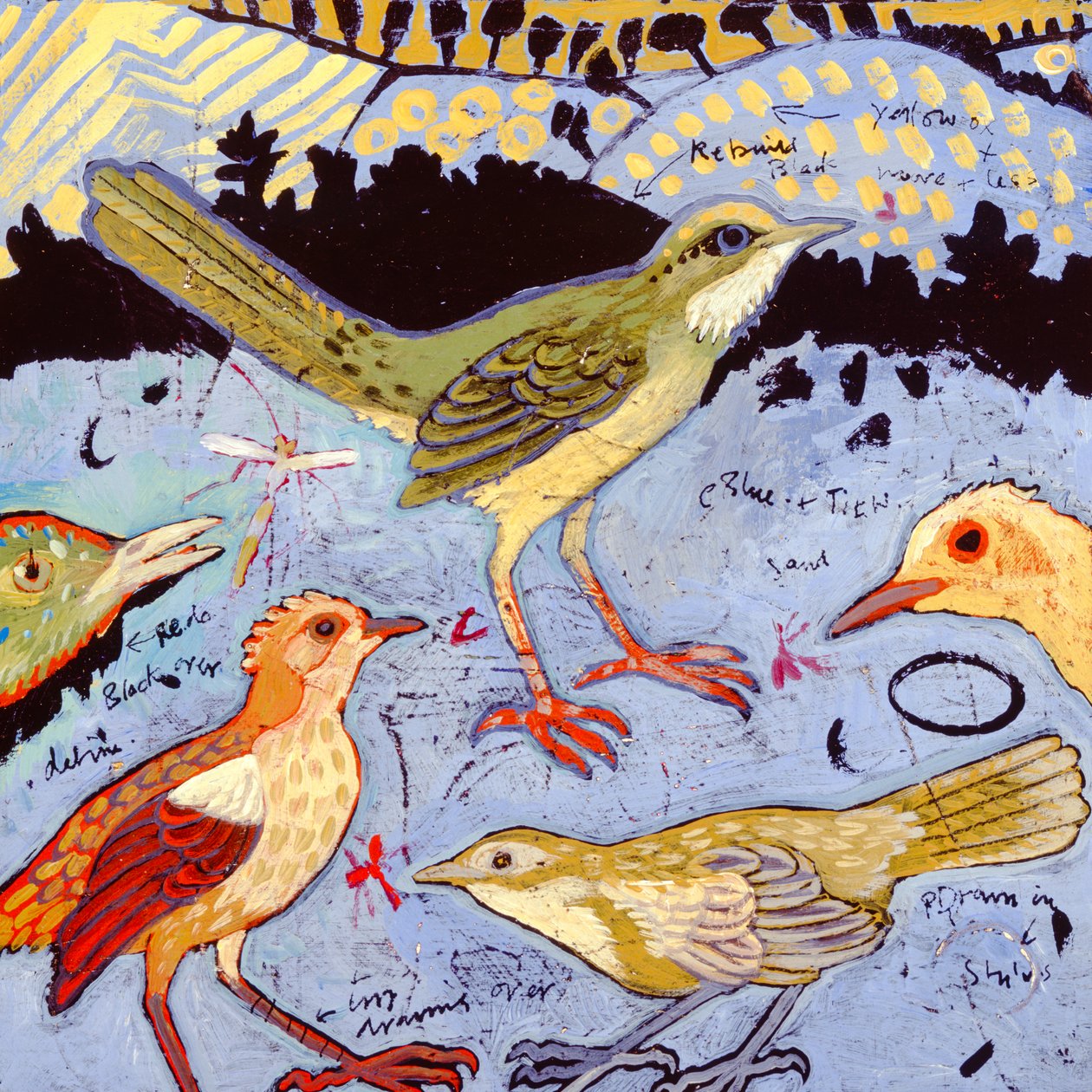 Små fugler, 2006 (akryl) av Anna Pugh