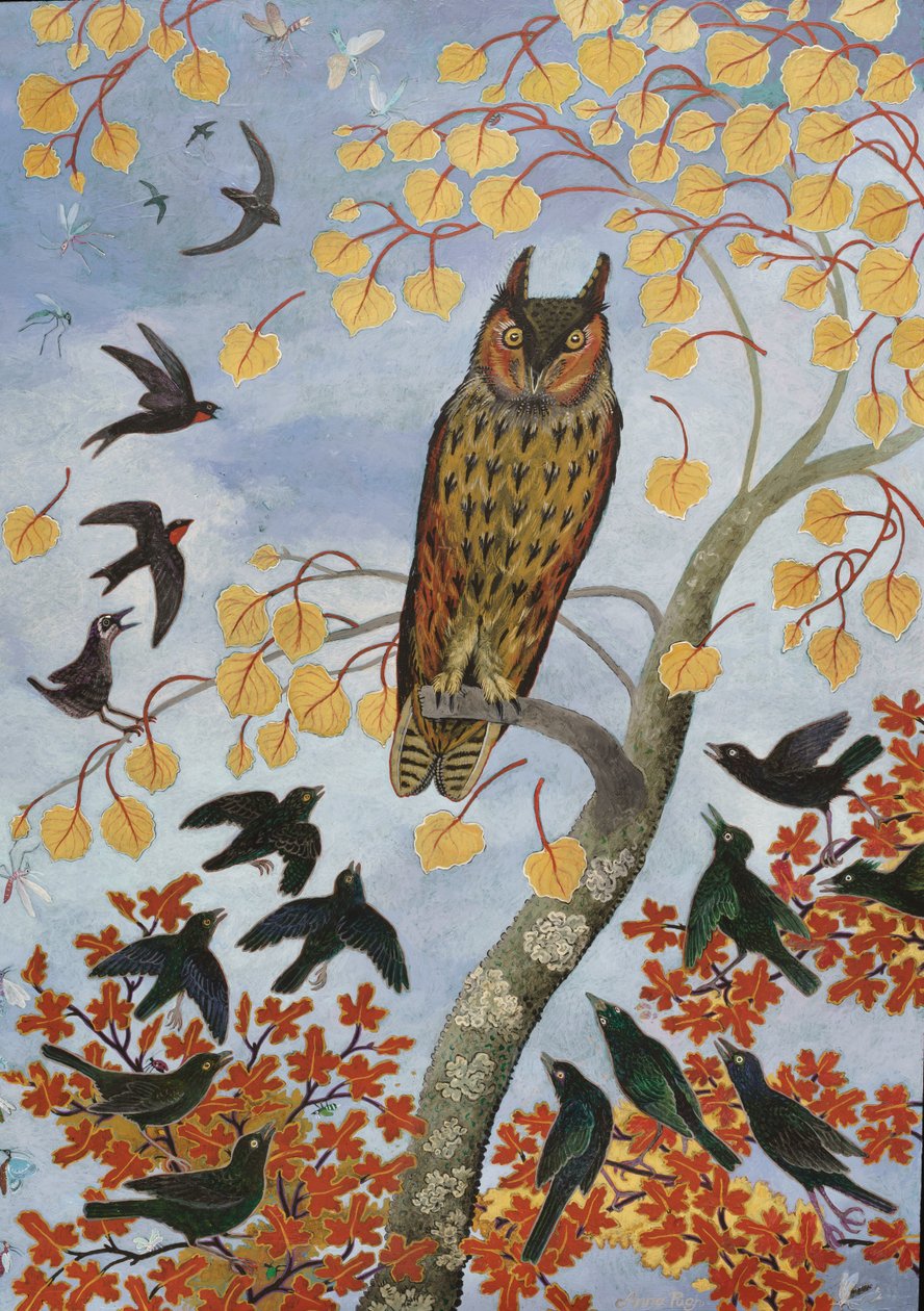 Uglen Pinner og steiner 2, 2017 (akryl) av Anna Pugh