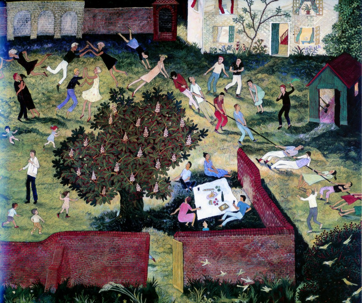 Tautrekking, 2000 (akryl) av Anna Pugh
