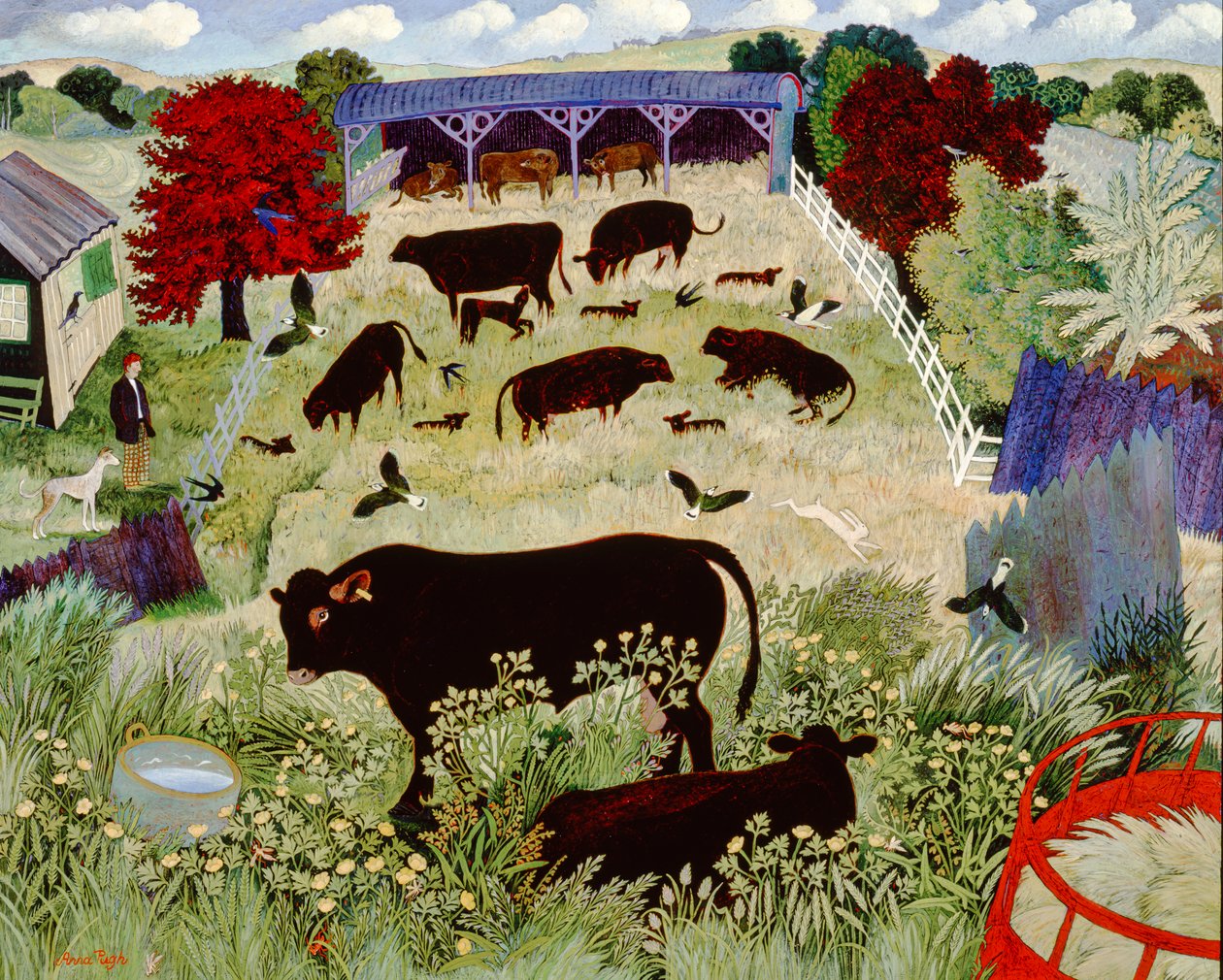 Hvem teller, 2000 (akryl) av Anna Pugh