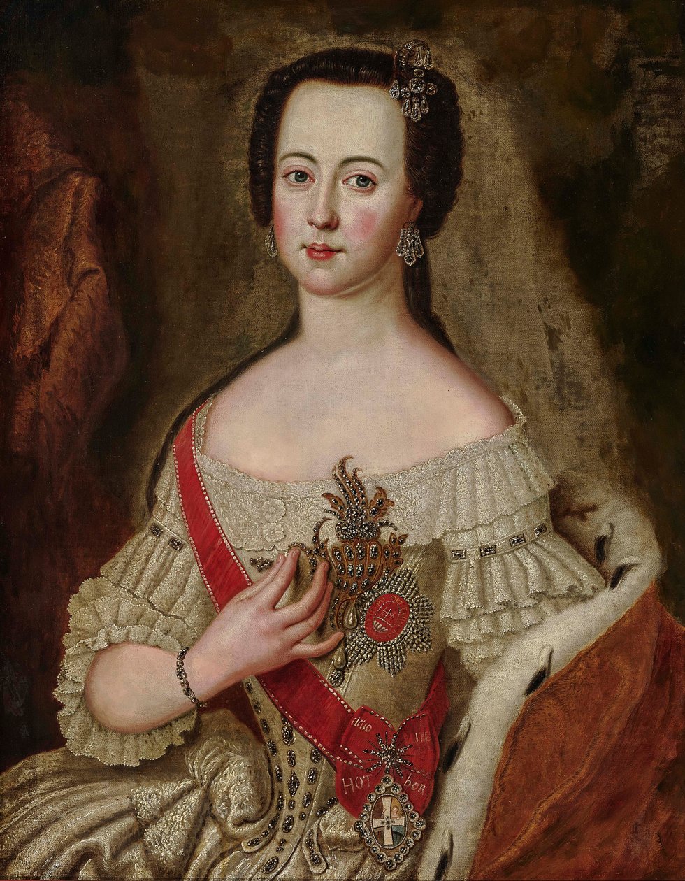 Portrett av keiserinne Katarina II 1729-1796. av Anna Rosina Lisiewska