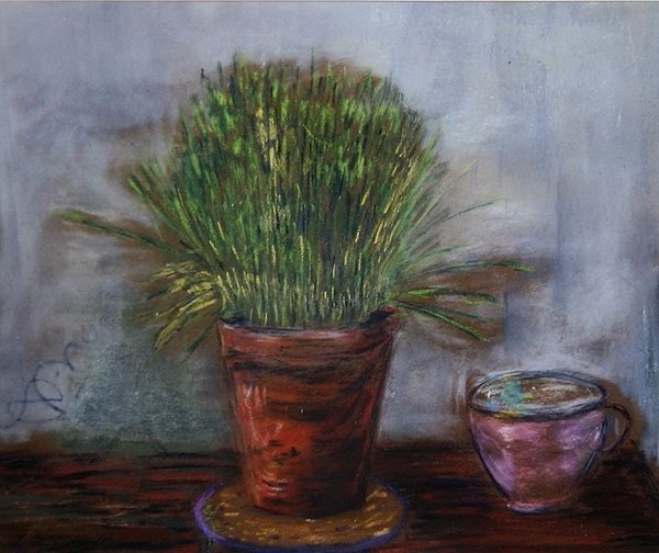 Catmint (pastell på papir) av Anna de Noailles