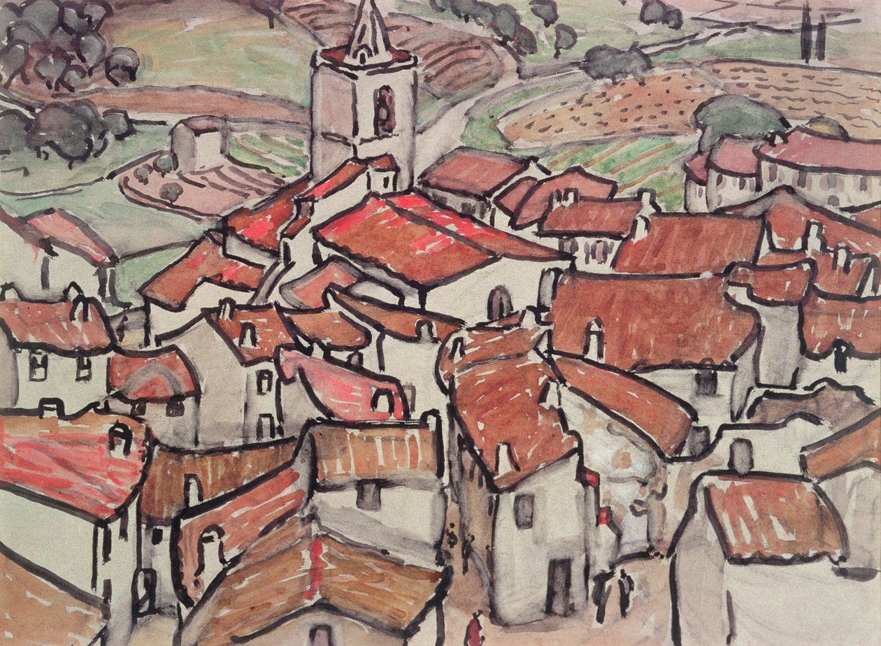 Utsikt over Grimaud (wc) av Anne L. Falkner