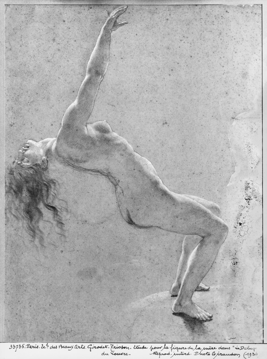 Flomscene, studie av naken kvinne av Anne Louis Girodet de Roucy Trioson