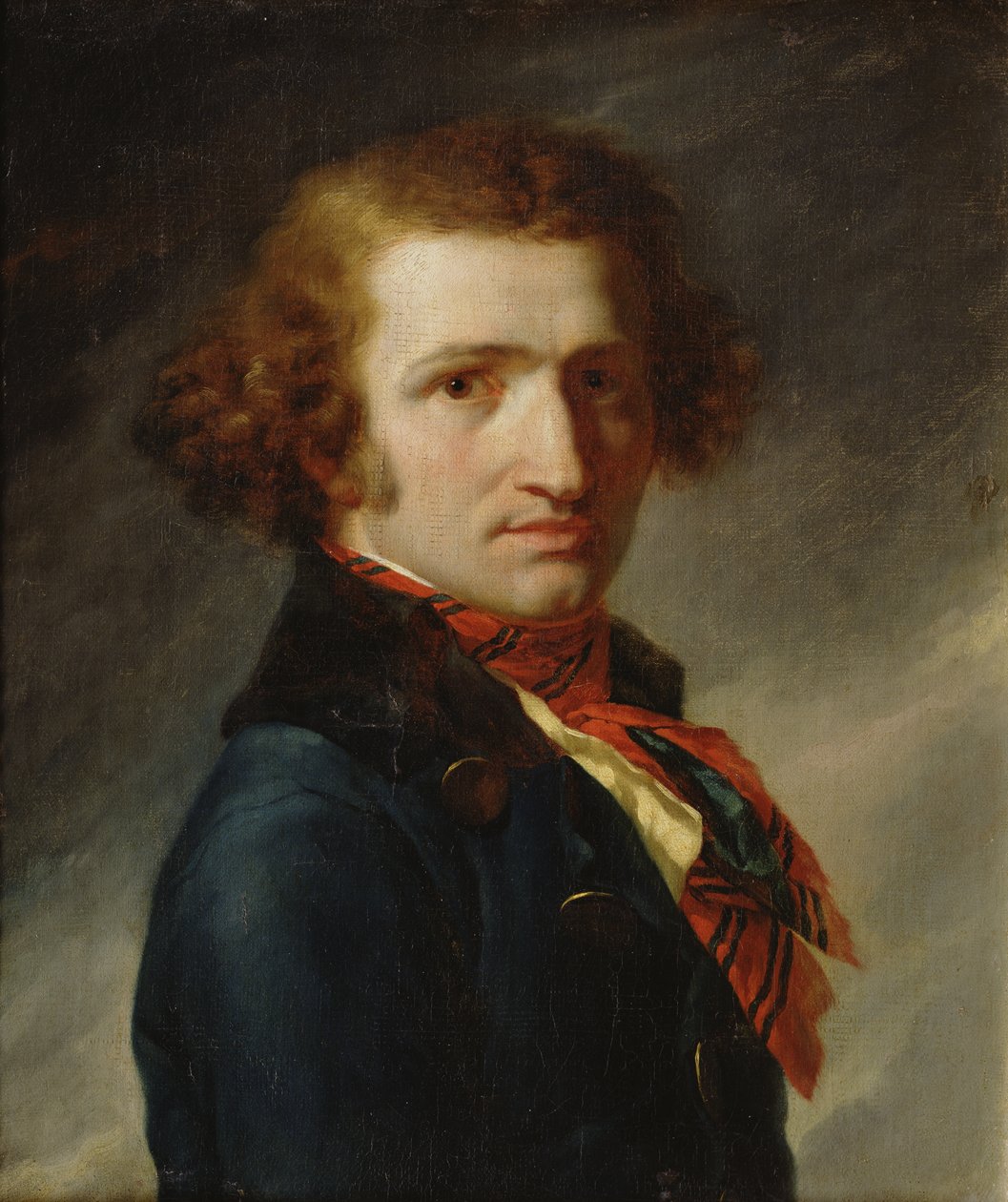 Portrett av en mann i blå klær av Anne Louis Girodet de Roucy Trioson