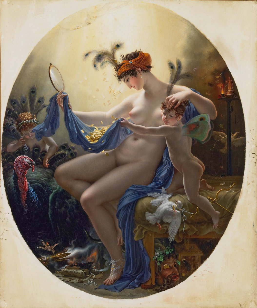 Portrett av frøken Lange som Danae, 1799 av Anne Louis Girodet de Roucy Trioson