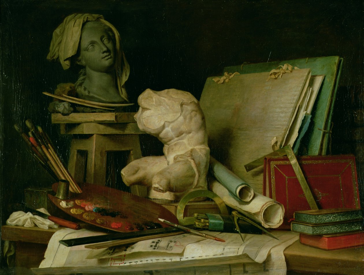 Kunstens attributter, 1769 av Anne Vallayer Coster