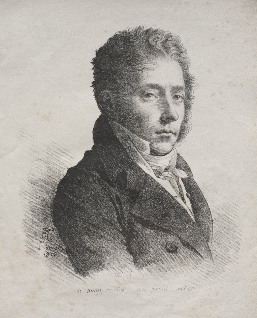 Samling av litografiske essays: Portrait of MR. Coupin fra La Couperie av Anne-Louis Girodet de Roucy-Trioson
