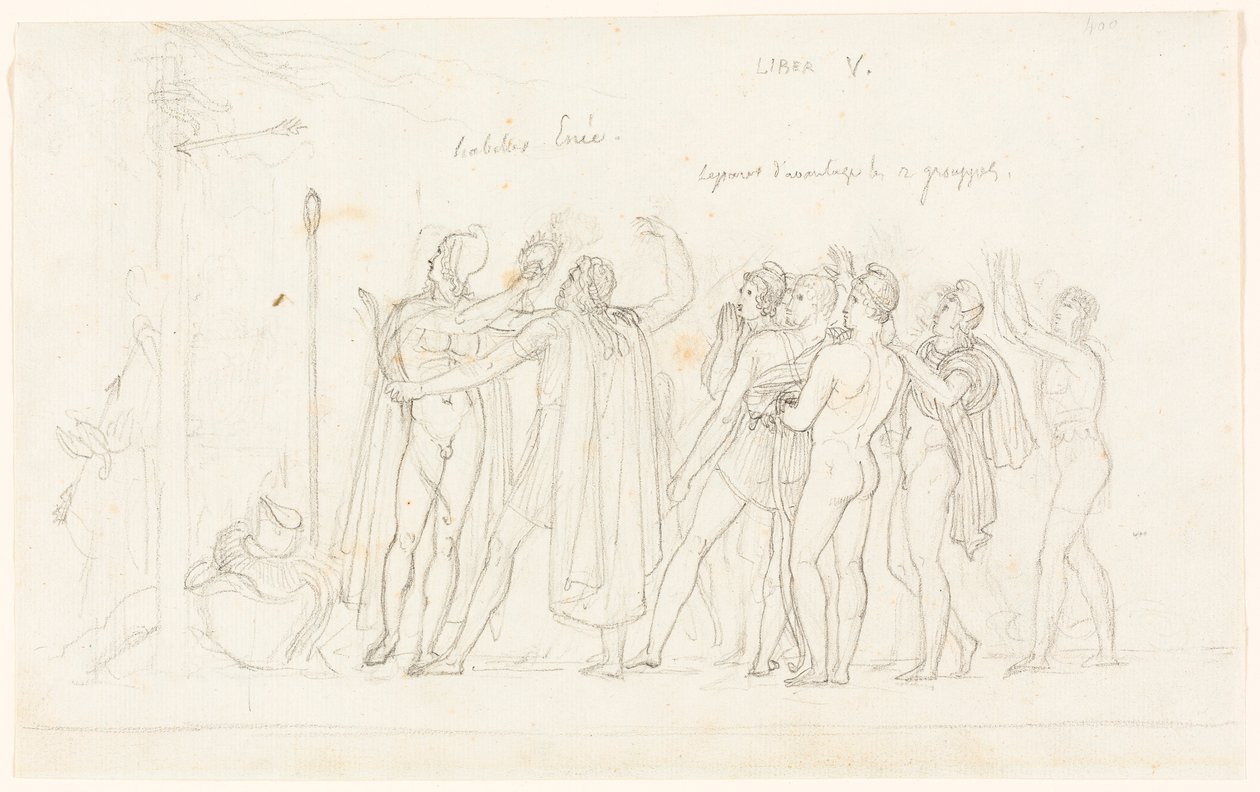 The Archery Match, fra Aeneiden, bok V av Anne-Louis Girodet de Roucy-Trioson
