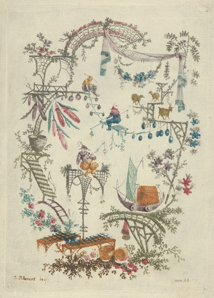 Chinoiserie fra New Suite of Chinese Arabesque Notebooks, 1790-99. av Anne Allen