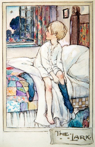 The Lark, ca. 1916 (penn og blekk med akvarell og blyant på papir) av Anne Anderson