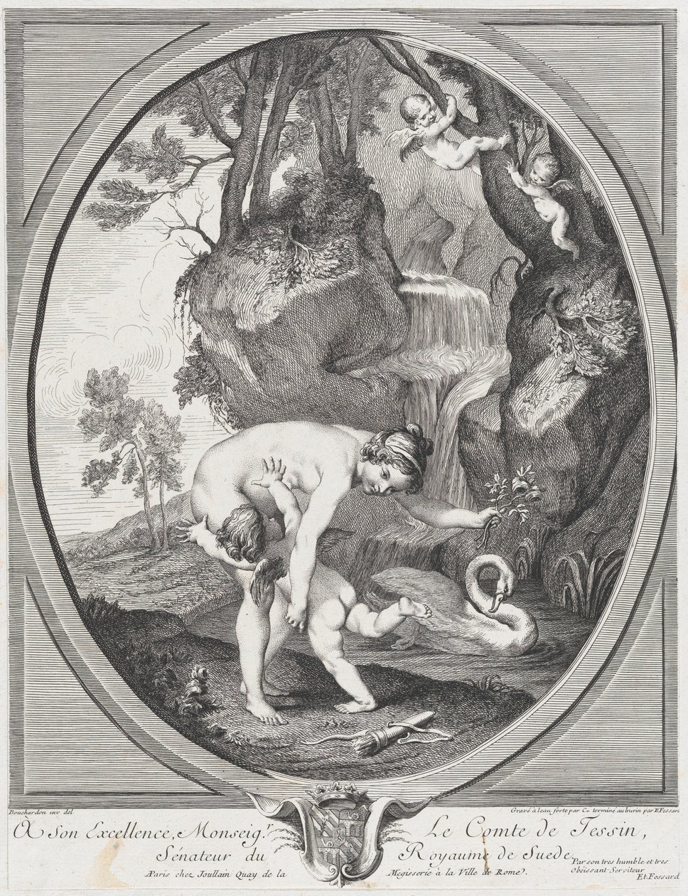 Venus Catching Love eller Venus Flogging Love, ca. 1741. Skapere: Caylus, Anne-Claude-Philippe de, Etienne Fessard. av Anne Claude Philippe de Caylus, Etienne Fessard