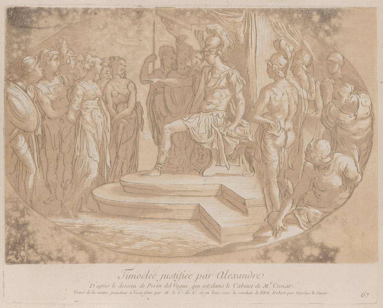 Alexander den store frigjør Timoclea, frous bea..., ca. 1729-40 av Anne Claude Philippe de