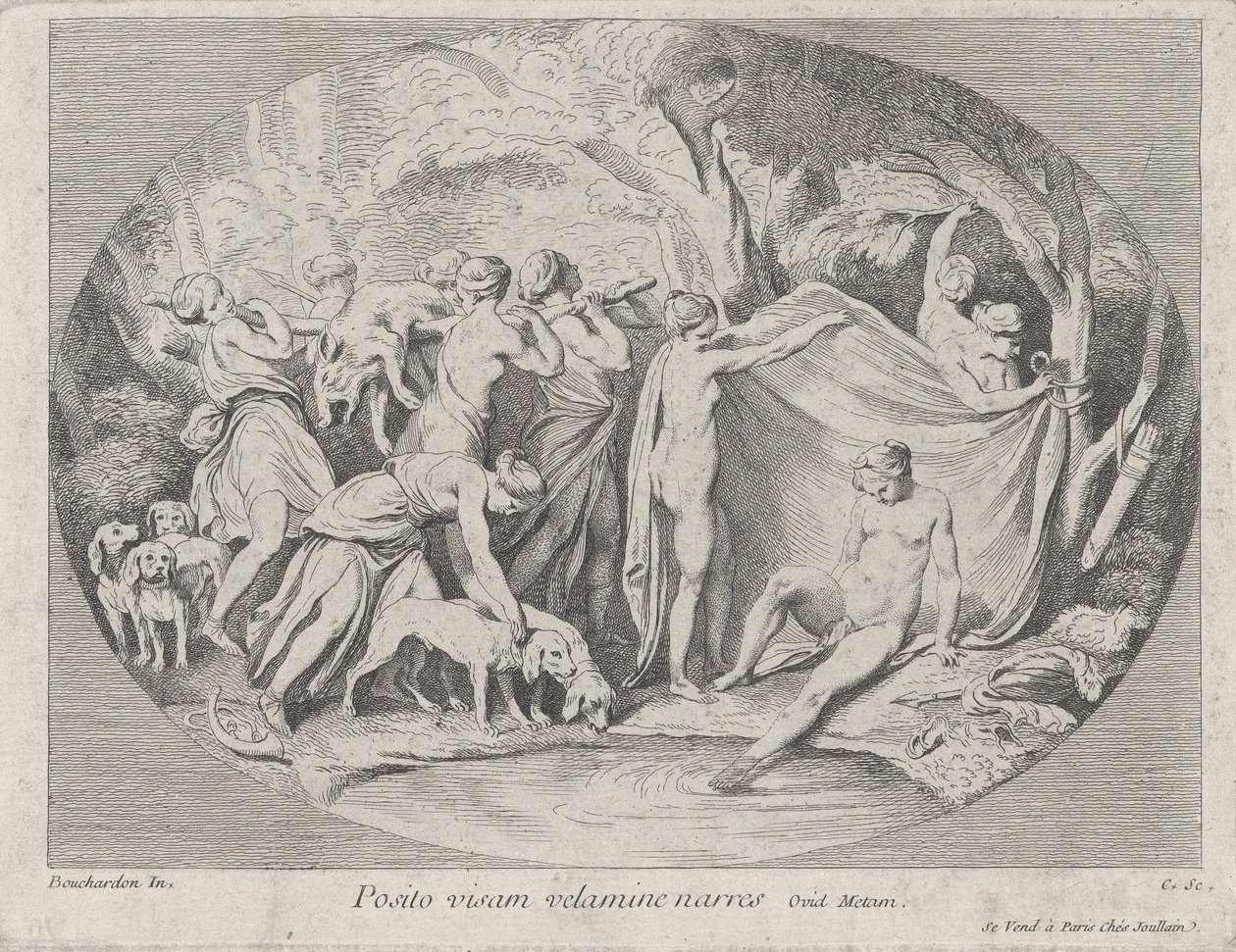Diana ved badet etter hjemkomst fra jakten, ca. 1730-60. av Anne Claude Philippe de Caylus