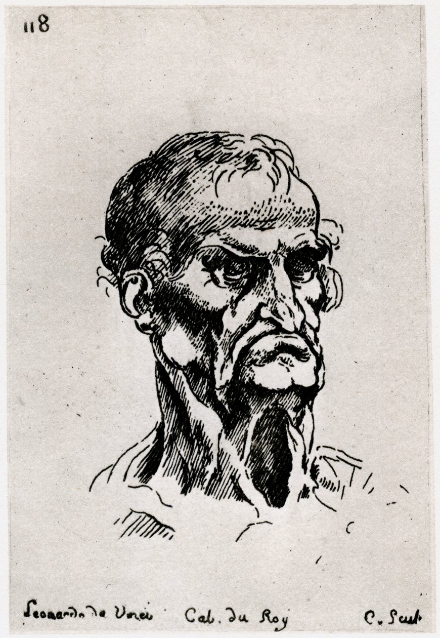 Tegning etter Leonardo de Vinci, c1710-1765 1924 av Anne Claude Philippe de Caylus