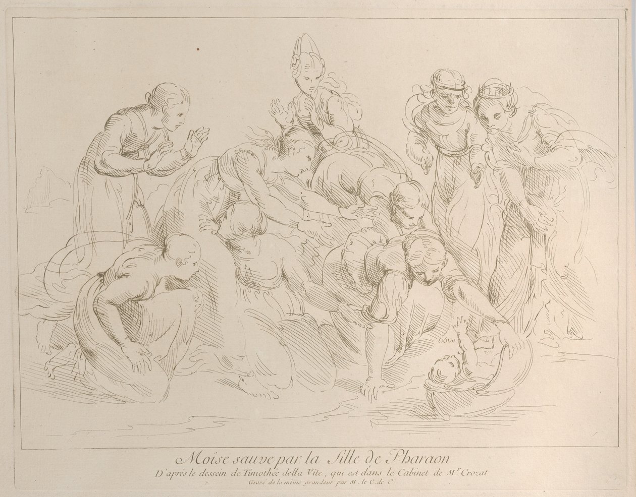 Moses reddet av faraos datter, ca. 1729. av Anne Claude Philippe de Caylus