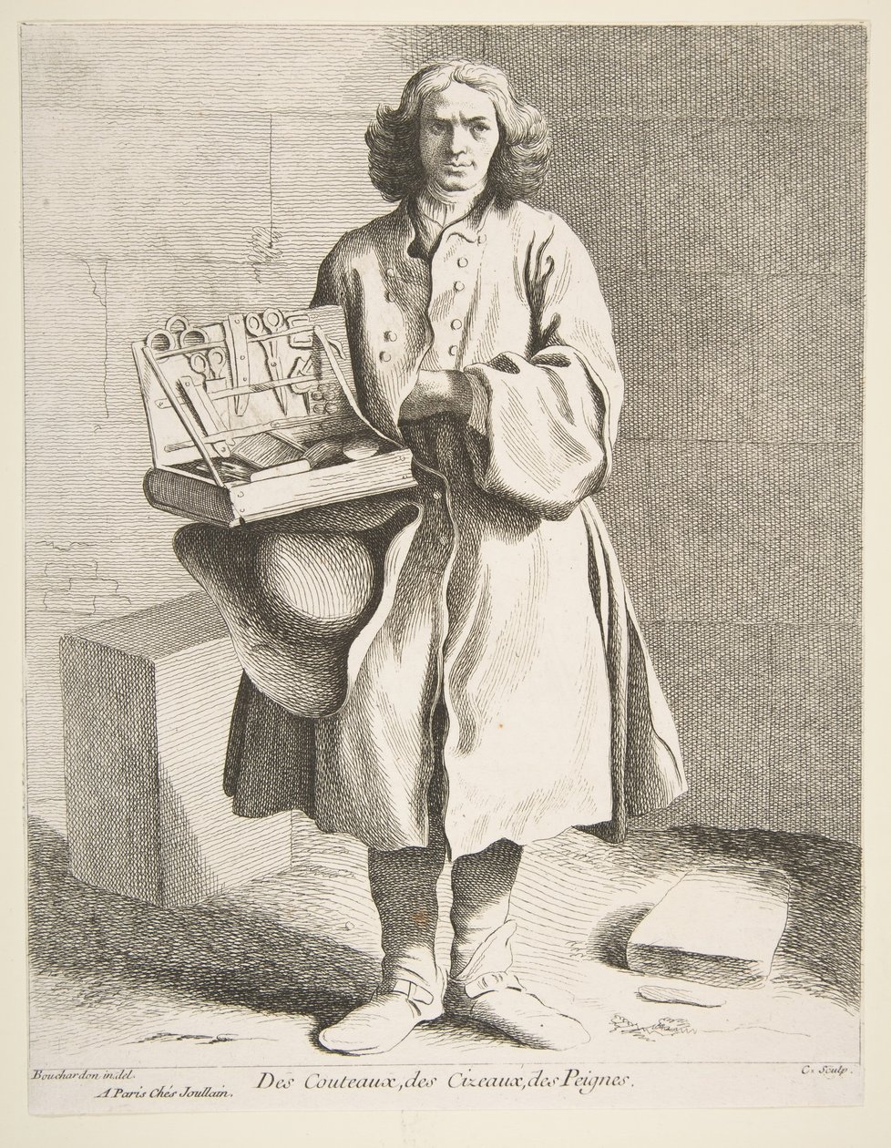 Selger av kniver, sakser og kammer, 1742. av Anne Claude Philippe de Caylus