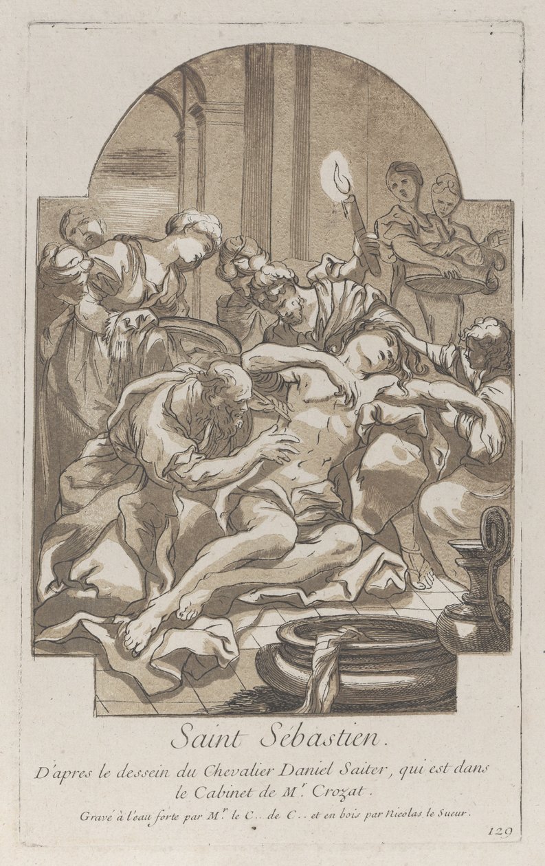 Martyrdøden til Saint Sebastian, ca. 1729. av Anne Claude Philippe de Caylus