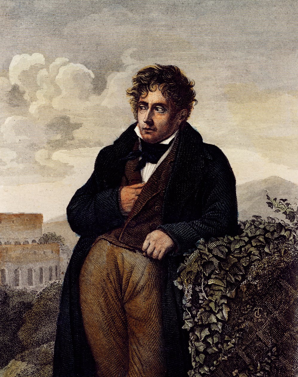 Portrett av Francois-Rene de Chateaubriand (Saint-Malo av Anne Louis (after) Girodet de Roucy Trioson