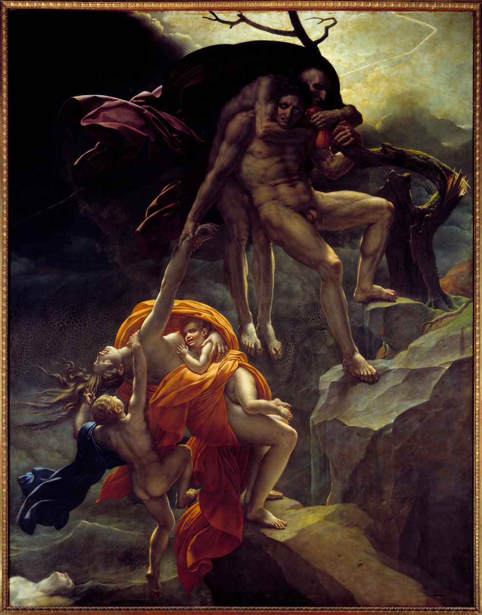 Syndflodscene. Maleri av Anne Louis Girodet de Roucy-Trioson (Anne-Louis Girodet de Roucy Trioson av Anne Louis Girodet de Roucy Trioson