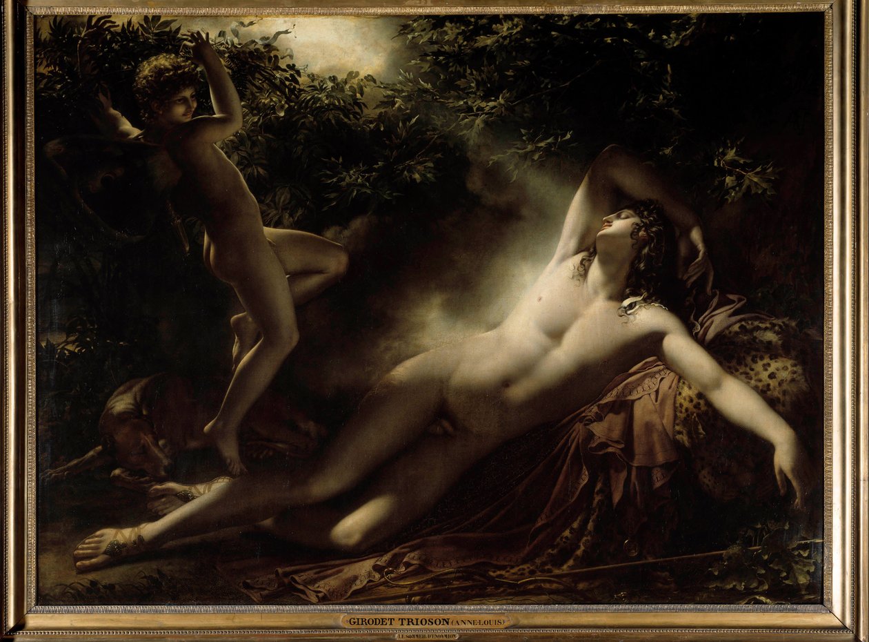 Endymions søvn eller Endymion, måneeffekt. Maleri av Anne Louis Girodet av Roussy Trioson (Roucy Trioson av Anne Louis Girodet de Roucy Trioson