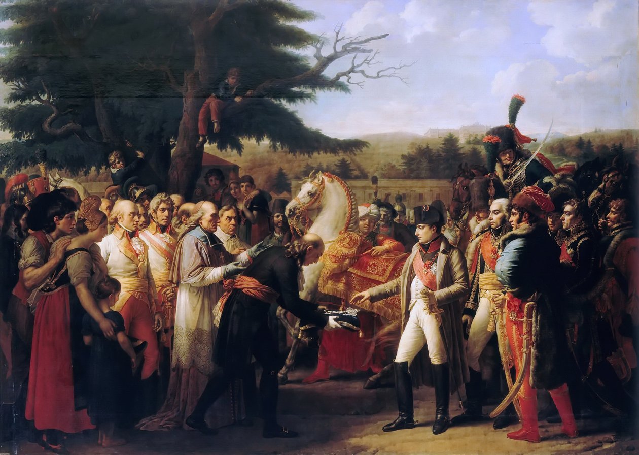Napoleon Bonaparte mottar nøklene til Wien ved Schönbrunn-palasset, 13. november 1805 av Anne Louis Girodet de Roucy Trioson