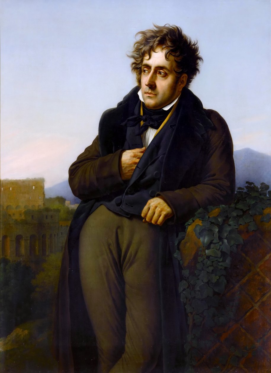 Portrett av François-René, viscount av Chateaubriand 1768-1848 av Anne Louis Girodet de Roucy Trioson