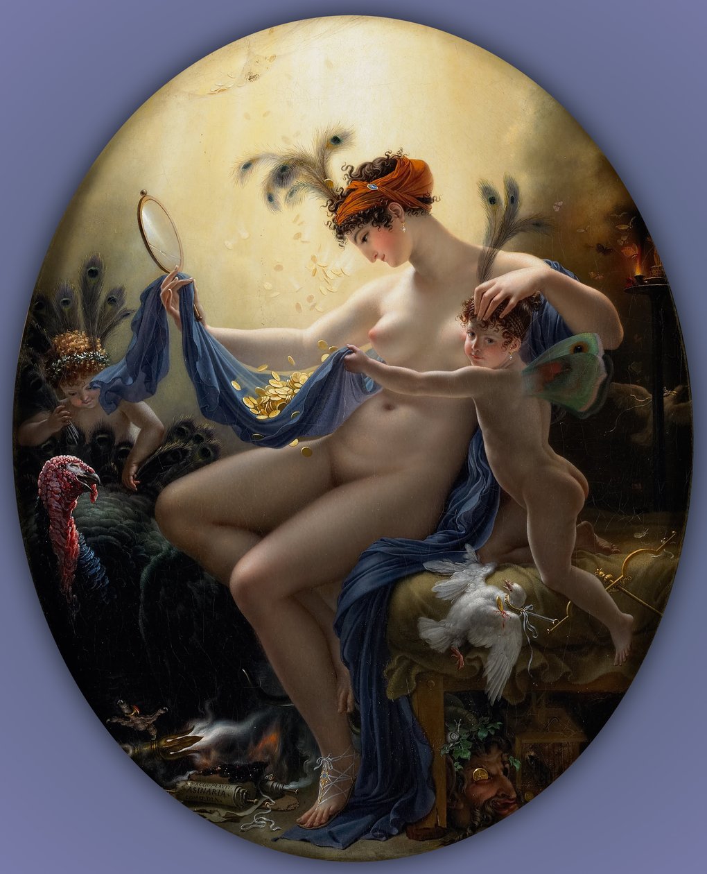 Portrett av Miss Lange som Danae av Anne Louis Girodet de Roucy Trioson