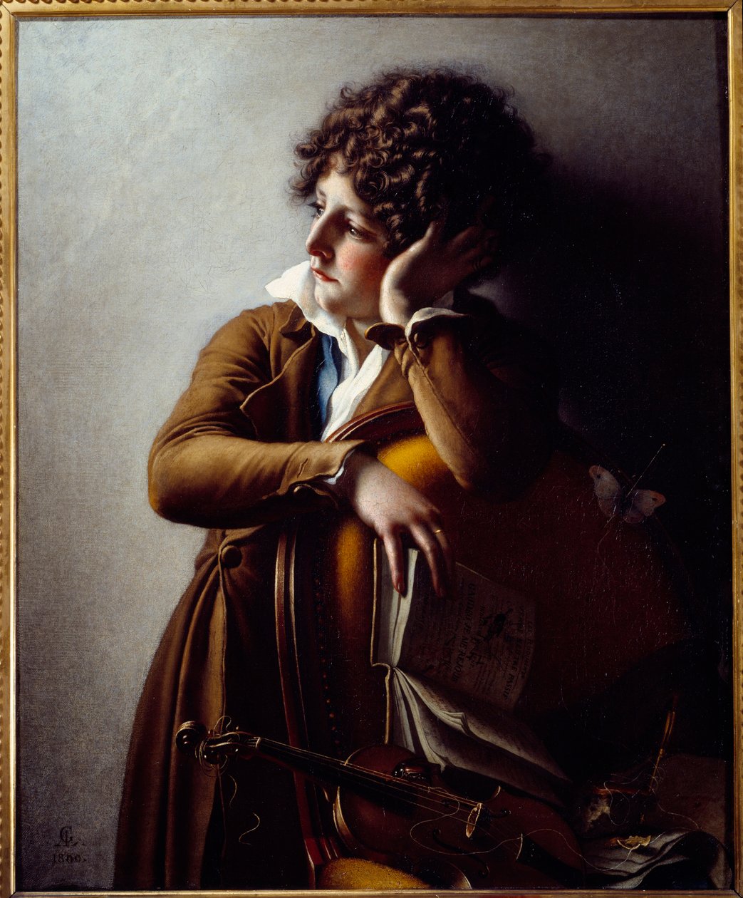 Portrett av unge Romainville Trioson, sønn av Dr. Benoit Francois Trioson. Maleri av Anne Louis Girodet de Roucy-Trioson (Anne-Louis Girodet de Roucy Trioson av Anne Louis Girodet de Roucy Trioson
