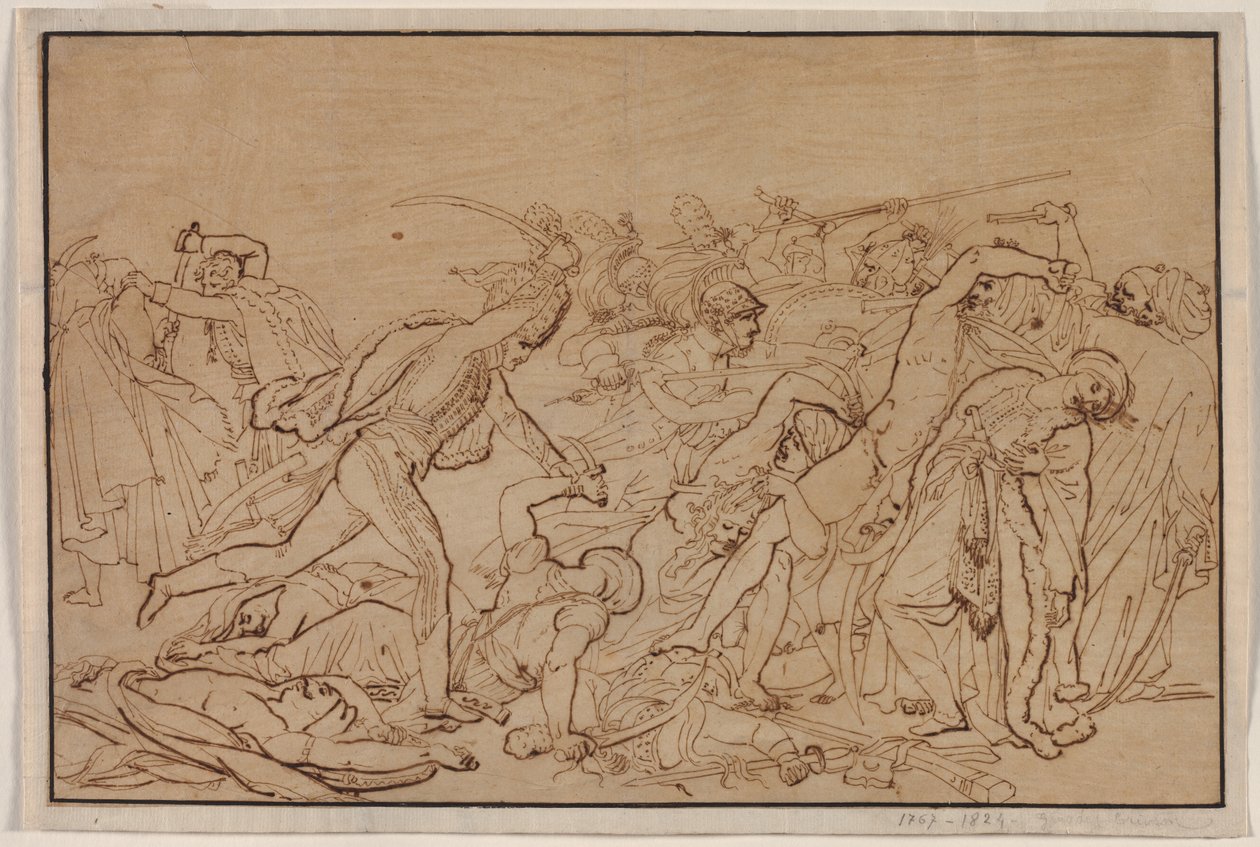Studie for The Revolt of Cairo av Anne Louis Girodet de Roucy Trioson