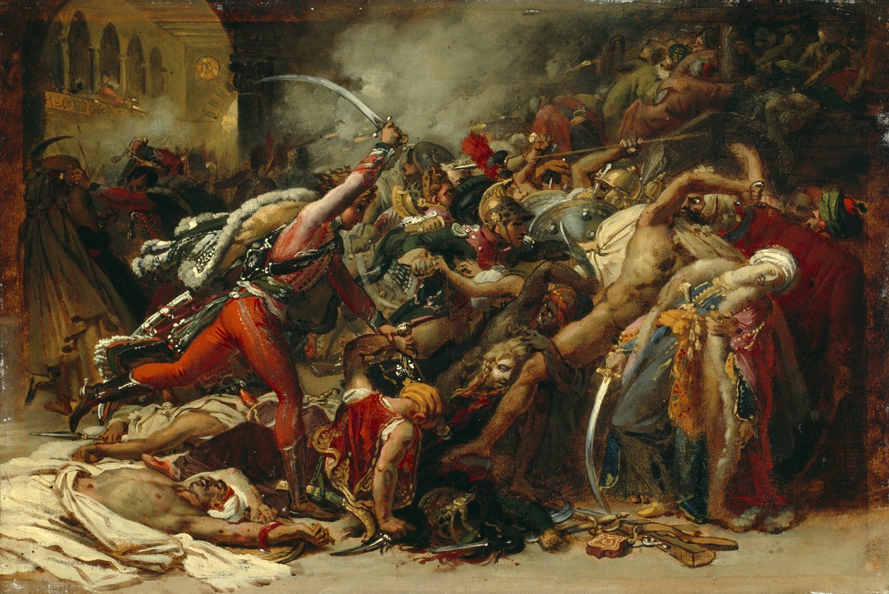 Opprøret i Kairo, ca. 1810 av Anne Louis Girodet de Roucy Trioson
