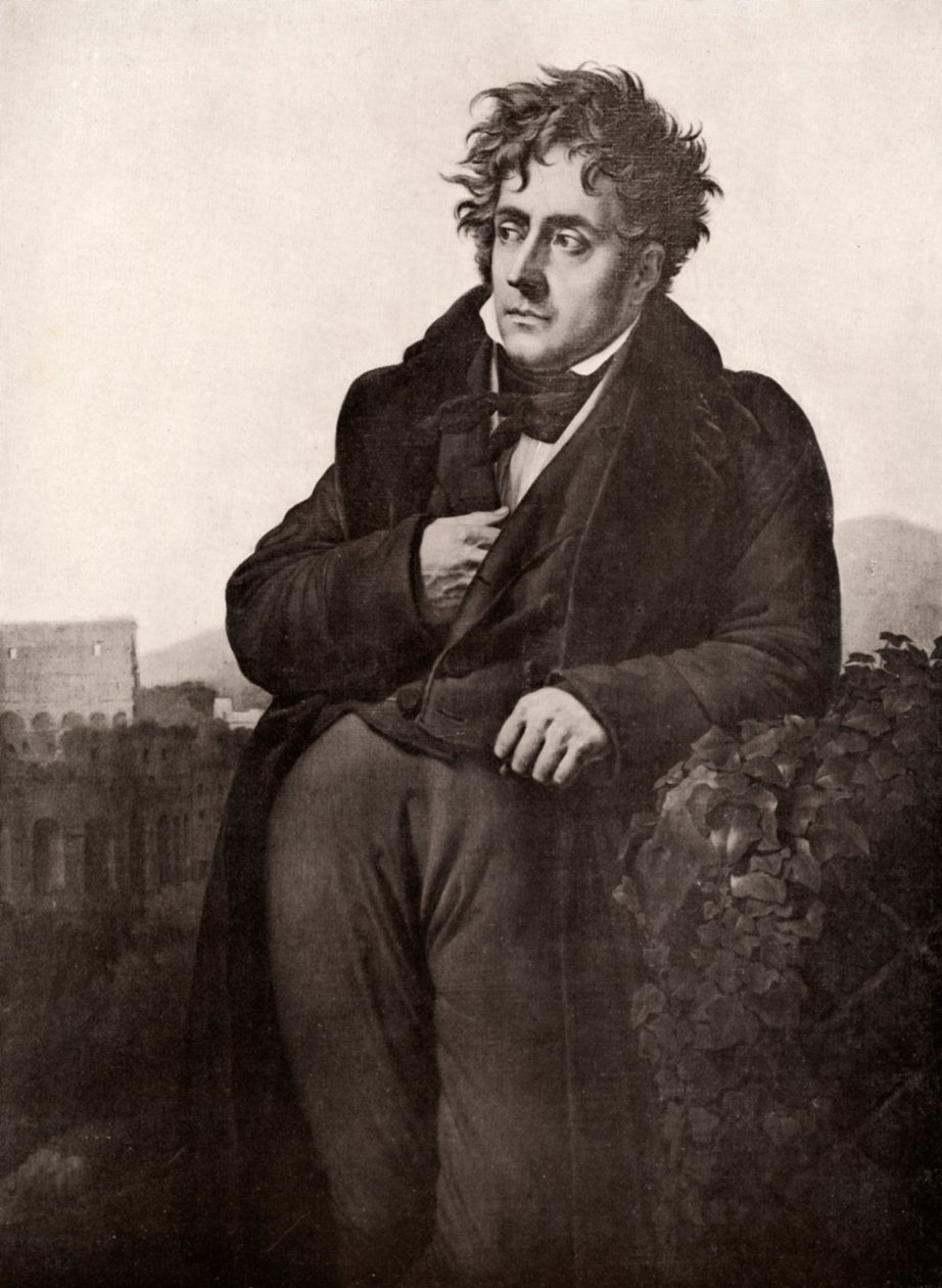 Francois-Rene, vicomte de Chateaubriand, fransk forfatter og diplomat, tidlig på 1800-tallet. av Anne Louis Girodet de Roussy Trioson