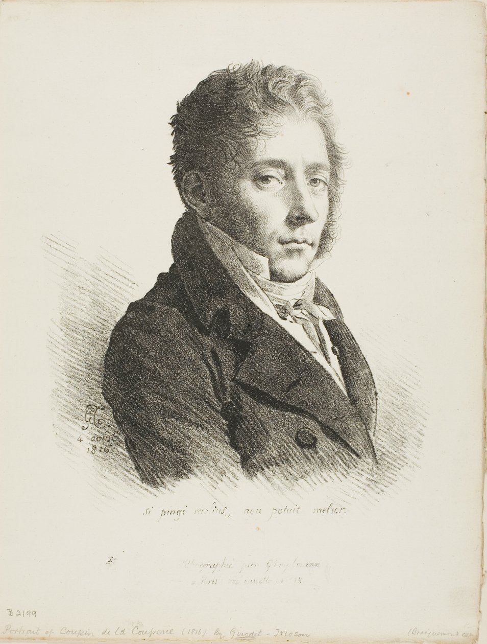 Portrett av Coupin de la Couperie av Anne Louis Girodet de Roussy Trioson