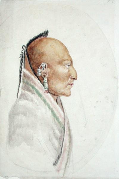 Cachasunghia, sjef for Little Osage (akvarell på papir) av Anne Marguerite Hyde de Neuville