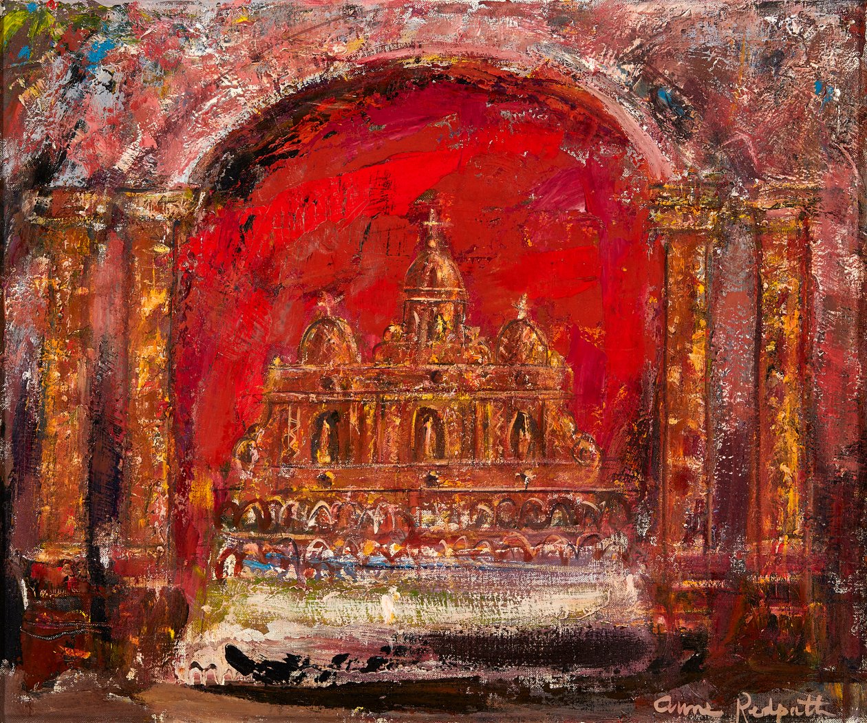 I en kirke, St. Paul (olje på lerret) av Anne Redpath