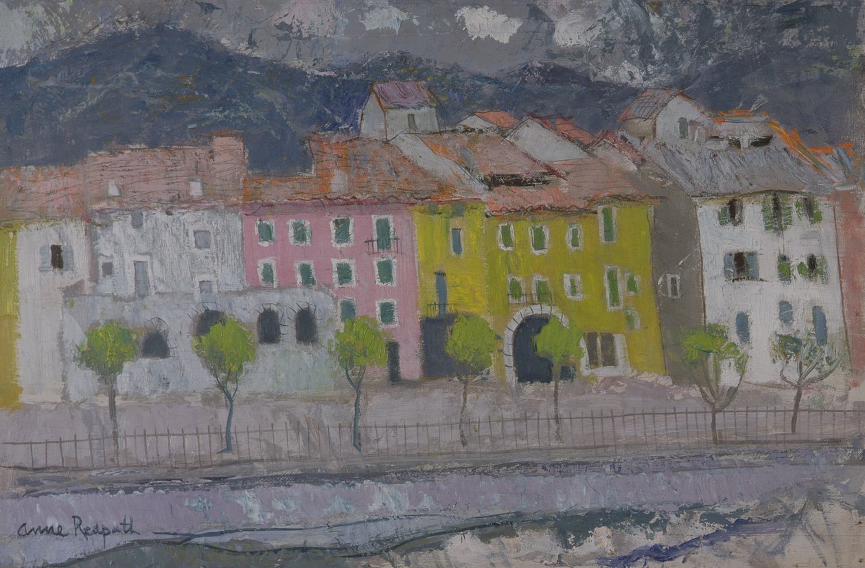 Sospel, Alpes Maritime (olje om bord) av Anne Redpath